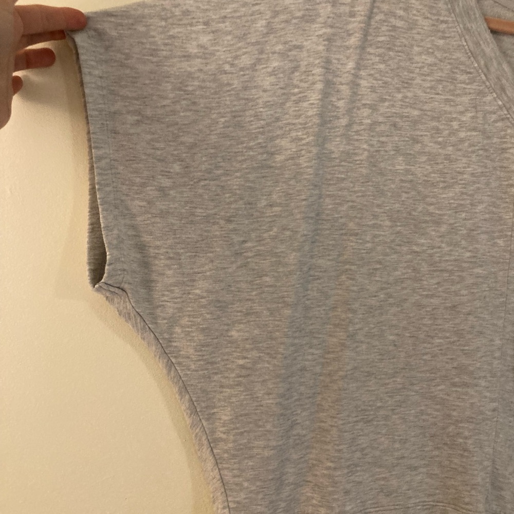 Heather grey sweat top with drop shoulders